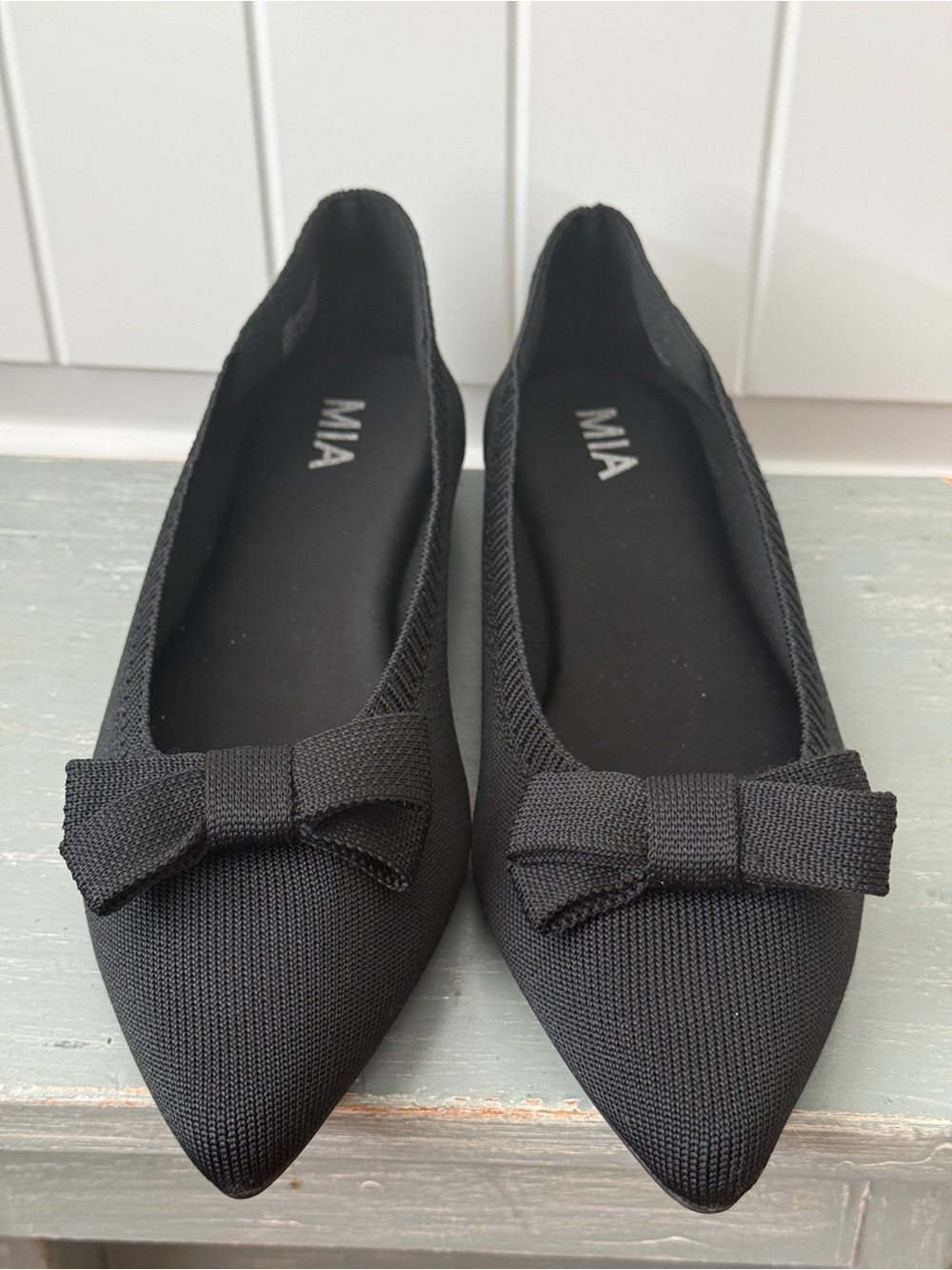 MIA Women’s Jinnie Knit Flats Black / Classic Ballet Style Flats Size 10W